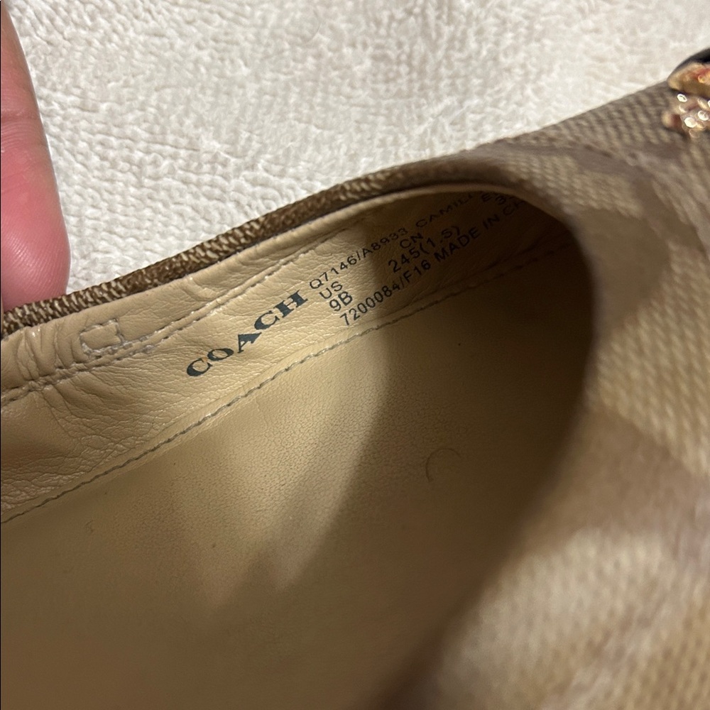 Coach Camilla Signature Khaki/Chestnut Flats - Picture 5 of 6